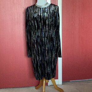 Elegant Black and Silver Women's Dress